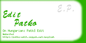 edit patko business card